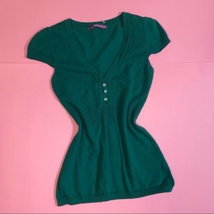 Y2K preppy-girl emerald top 💚